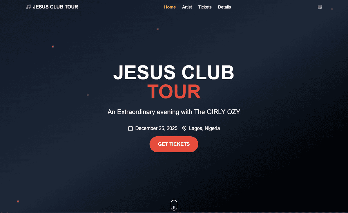 Jesus Club Tour – Event Ticketing Platform