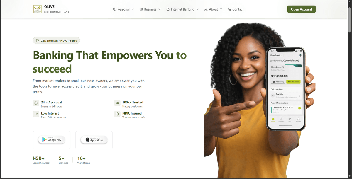 OliveMFB – Digital Microfinance Banking Platform